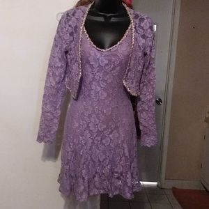 Vintage Betsey Johnson Luxe lavender lace dress